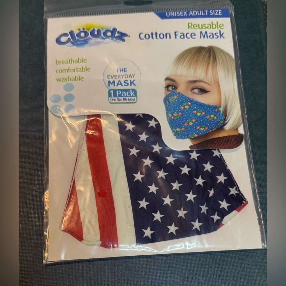 Face Mask - Stars and Stripes Design- reusable, cotton, set of 24